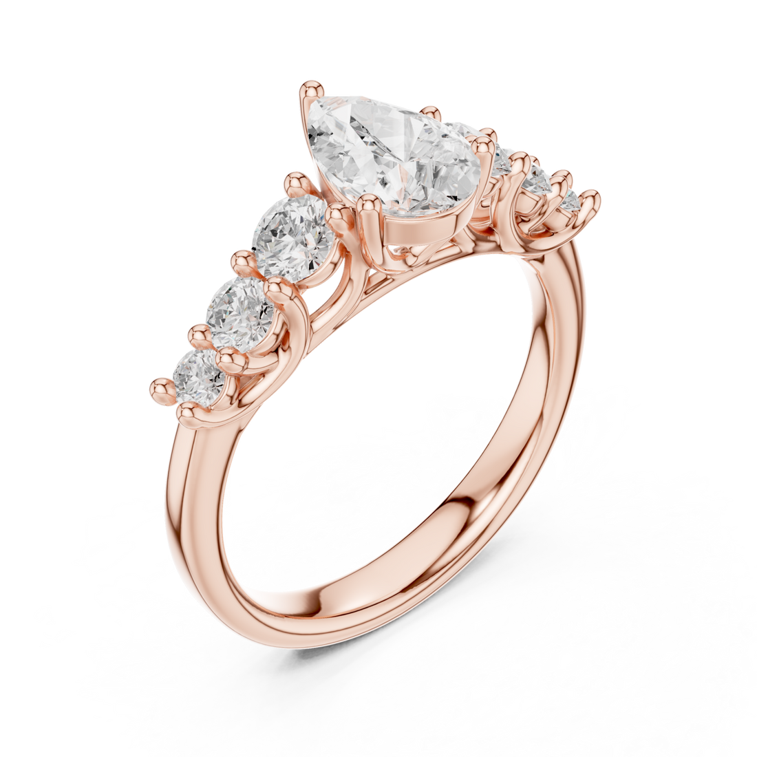  Rose Gold Celestial Teardrop Radiance Ring Right View