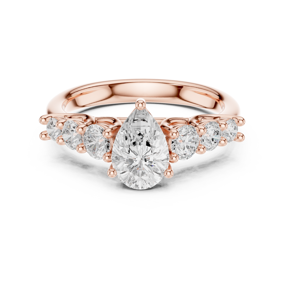  Rose Gold Celestial Teardrop Radiance Ring Right View
