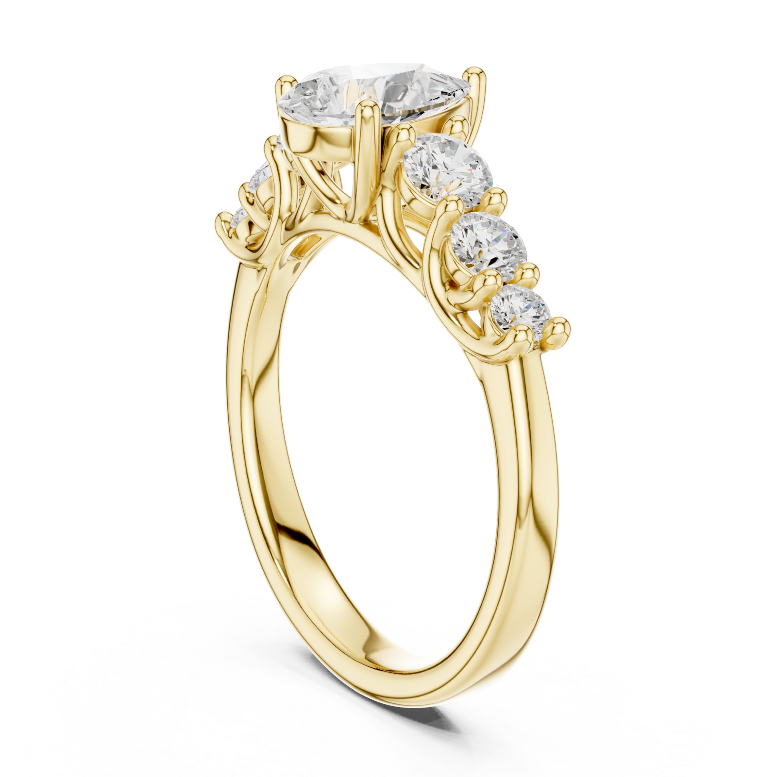  Gold Celestial Teardrop Radiance Ring Left View