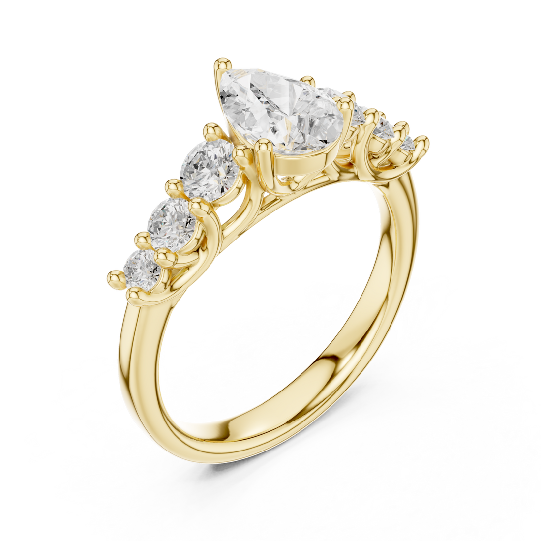 Gold Celestial Teardrop Radiance Ring Right View