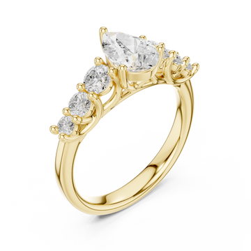 Gold Celestial Teardrop Radiance Ring Right View