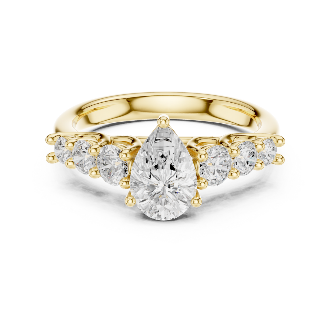 Gold Celestial Teardrop Radiance Ring Right View