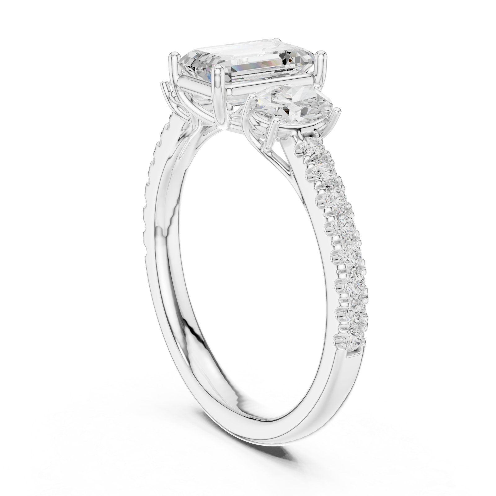  White Gold Celestial Entwine Ring Left View