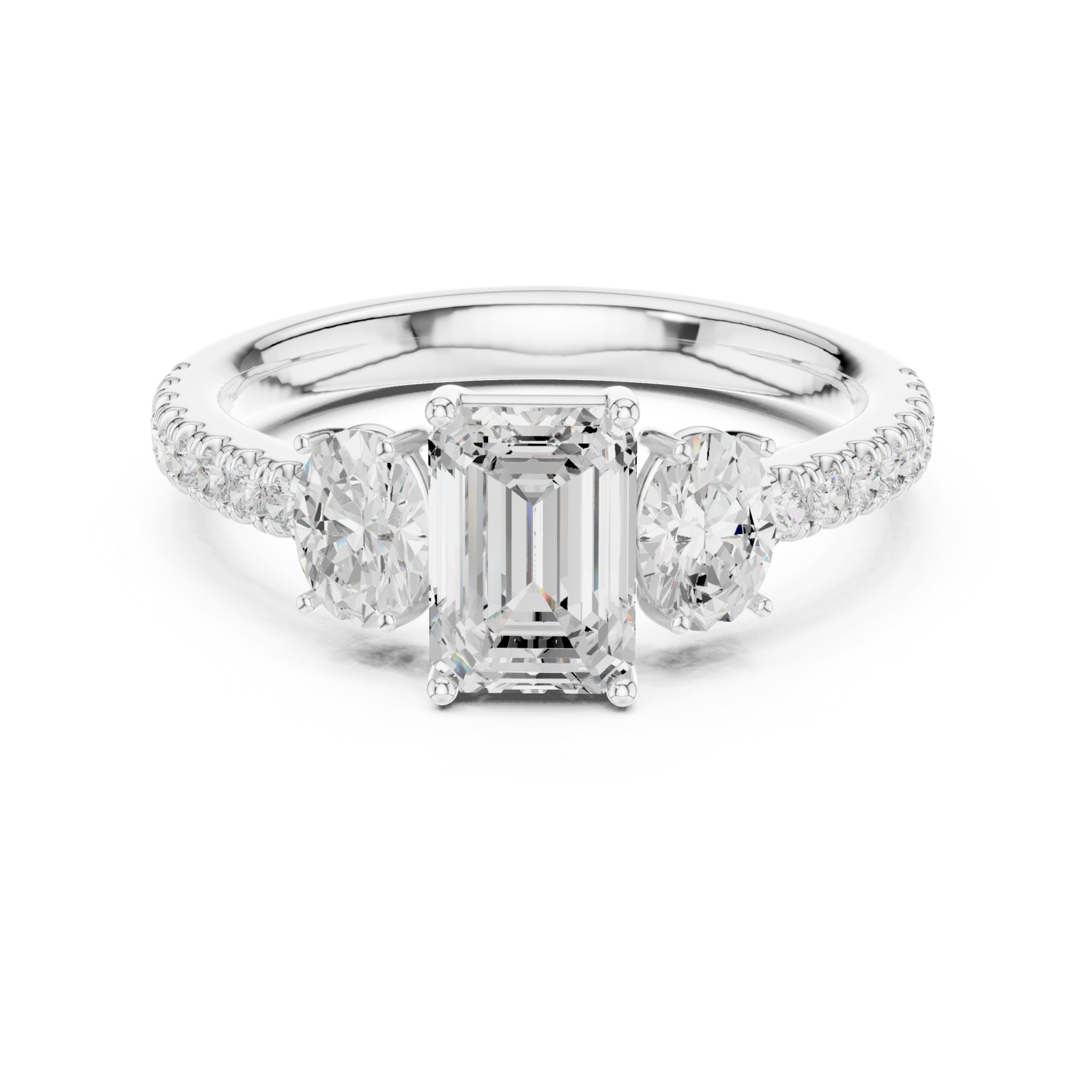  White Gold Celestial Entwine Ring Front View