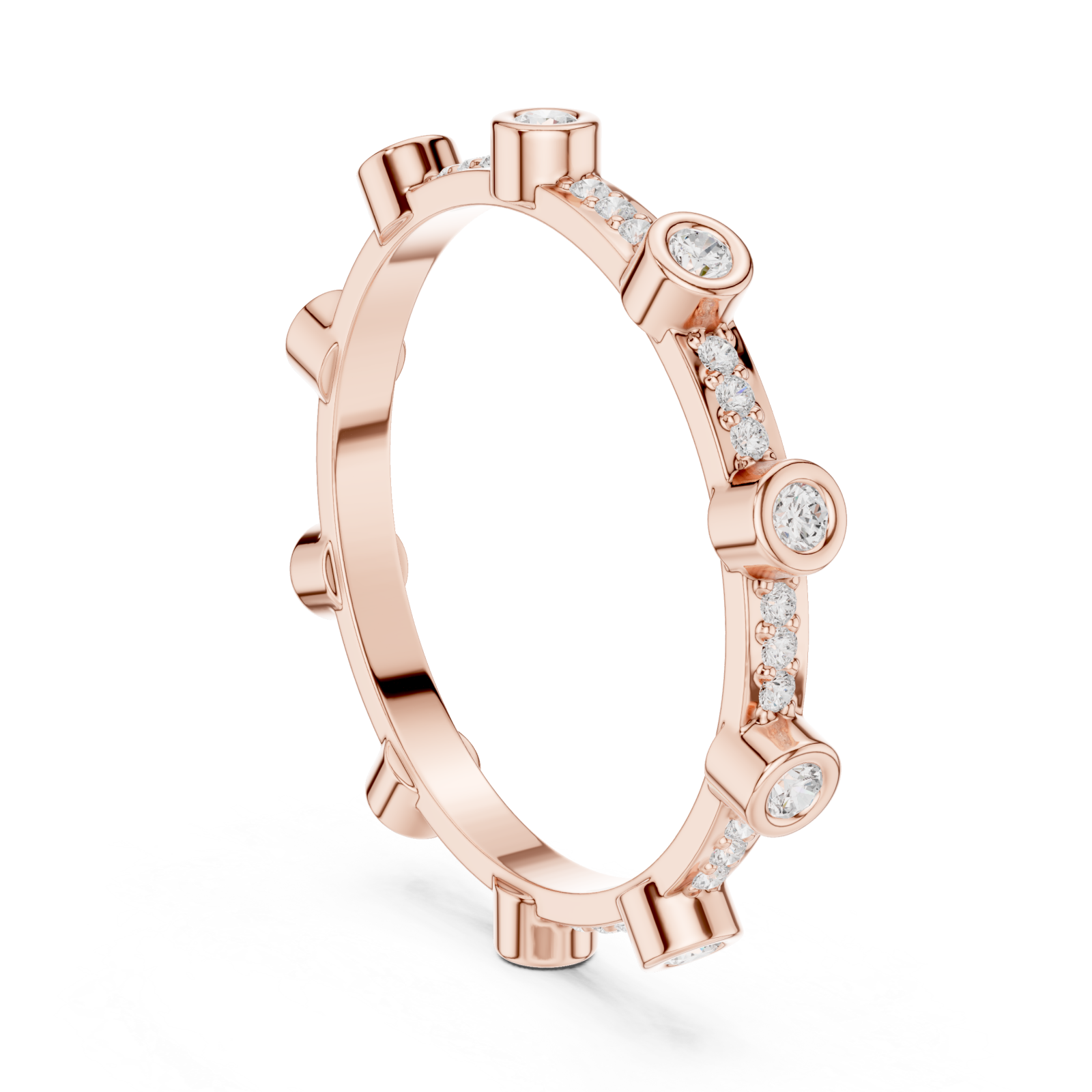  Rose Gold Celestial Mirage Eternity Band Left View