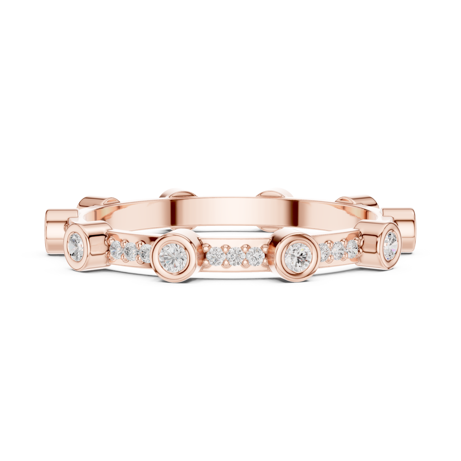  Rose Gold Celestial Mirage Eternity Band Side View