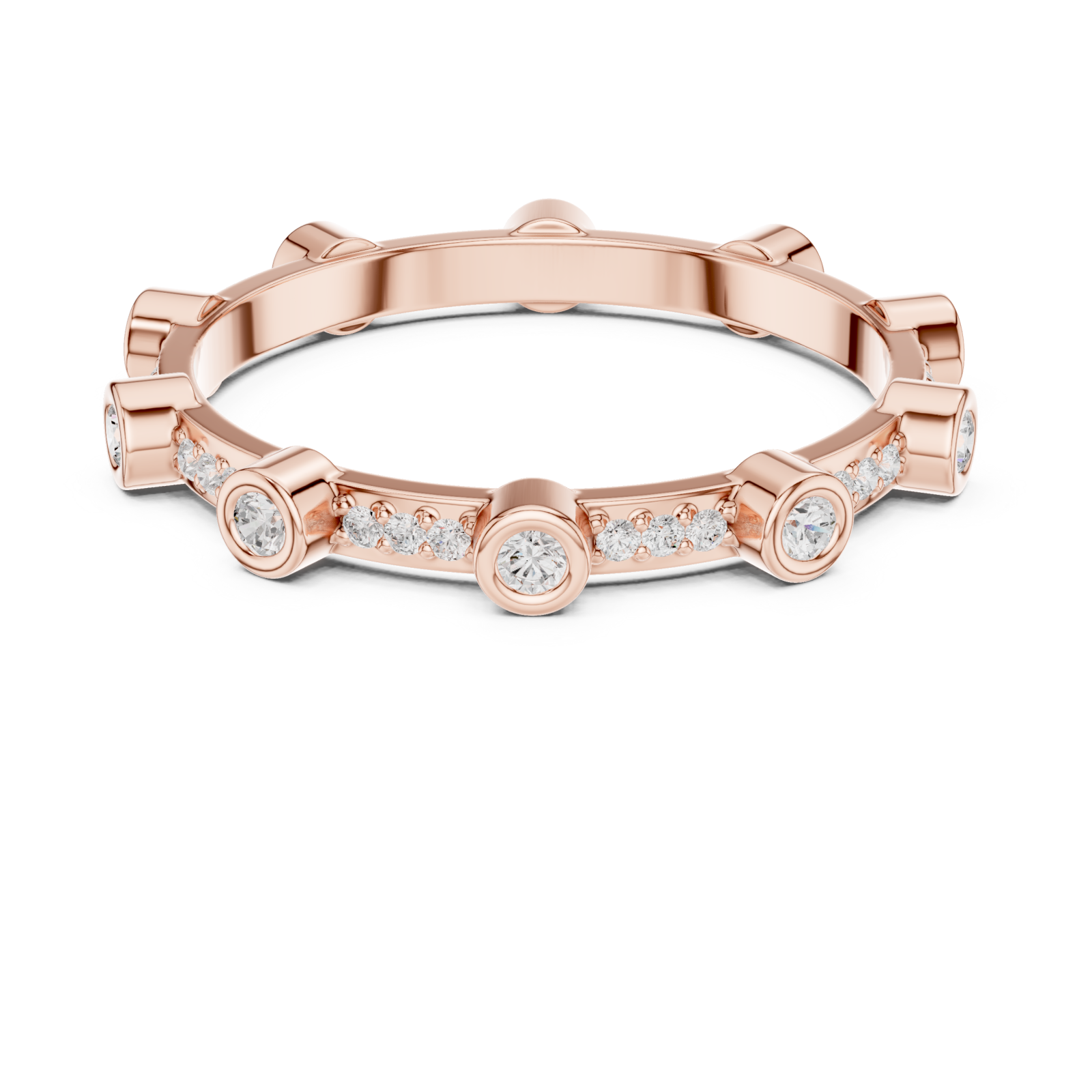  Rose Gold Celestial Mirage Eternity Band Front View