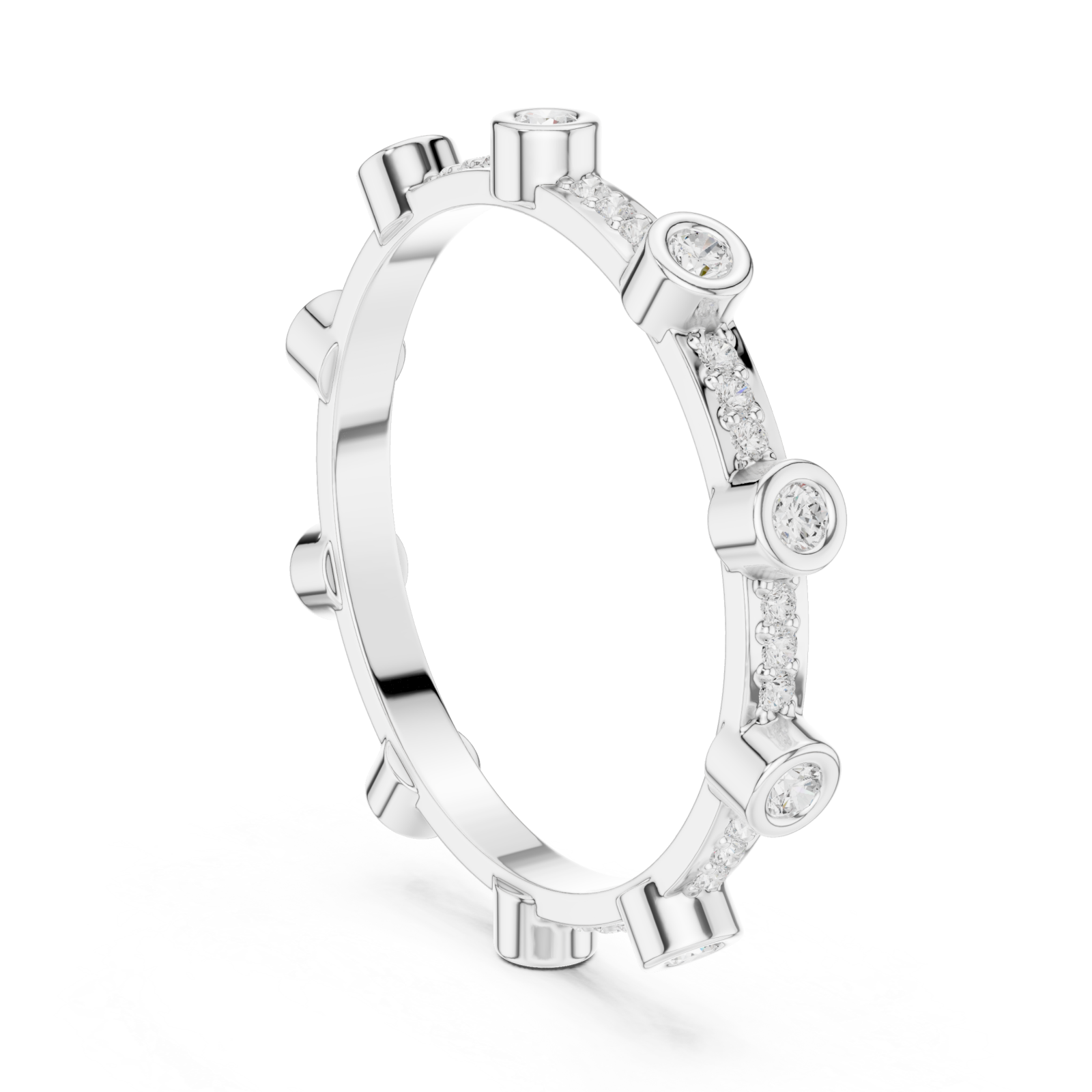  White Gold Celestial Mirage Eternity Band Left View