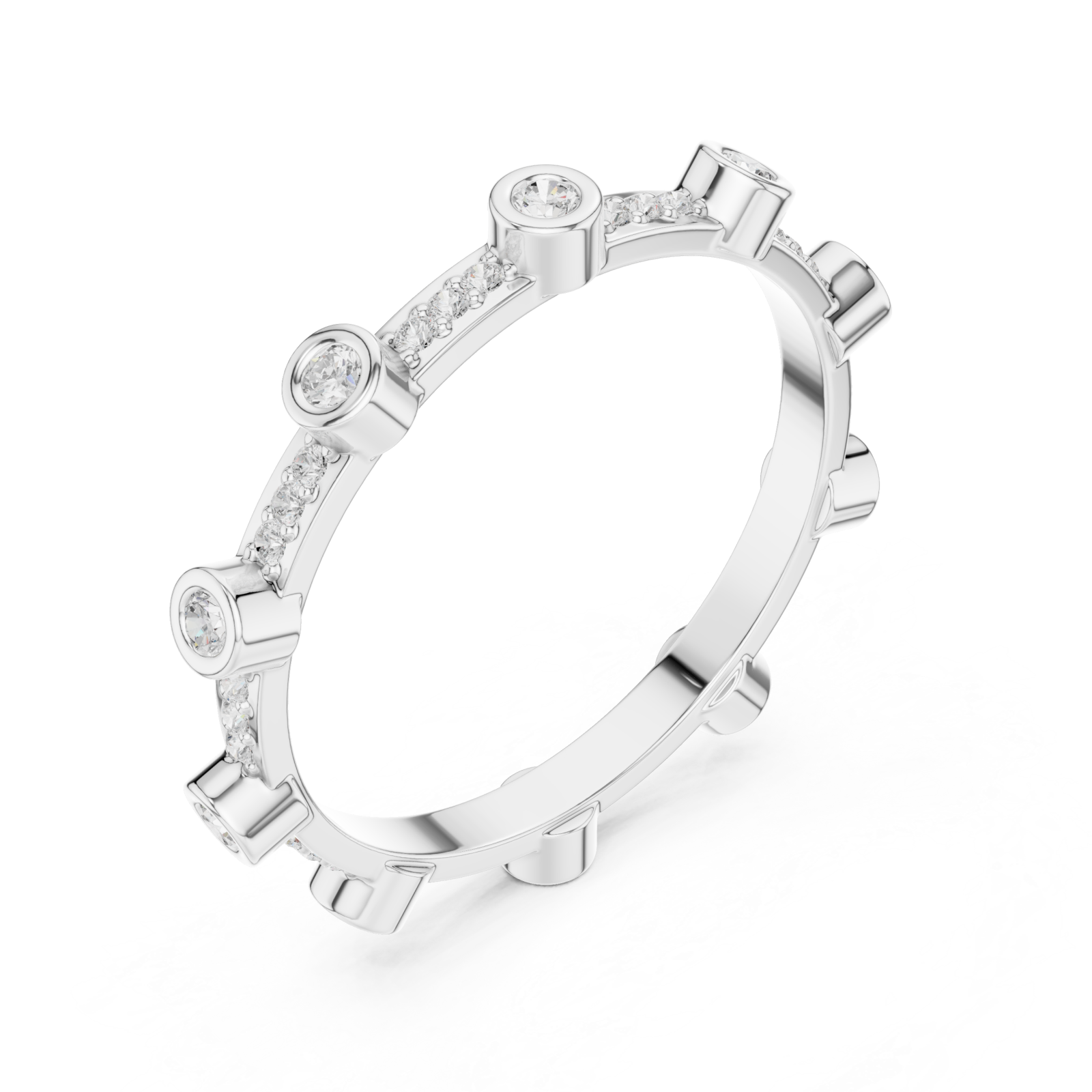  White Gold Celestial Mirage Eternity Band Right View