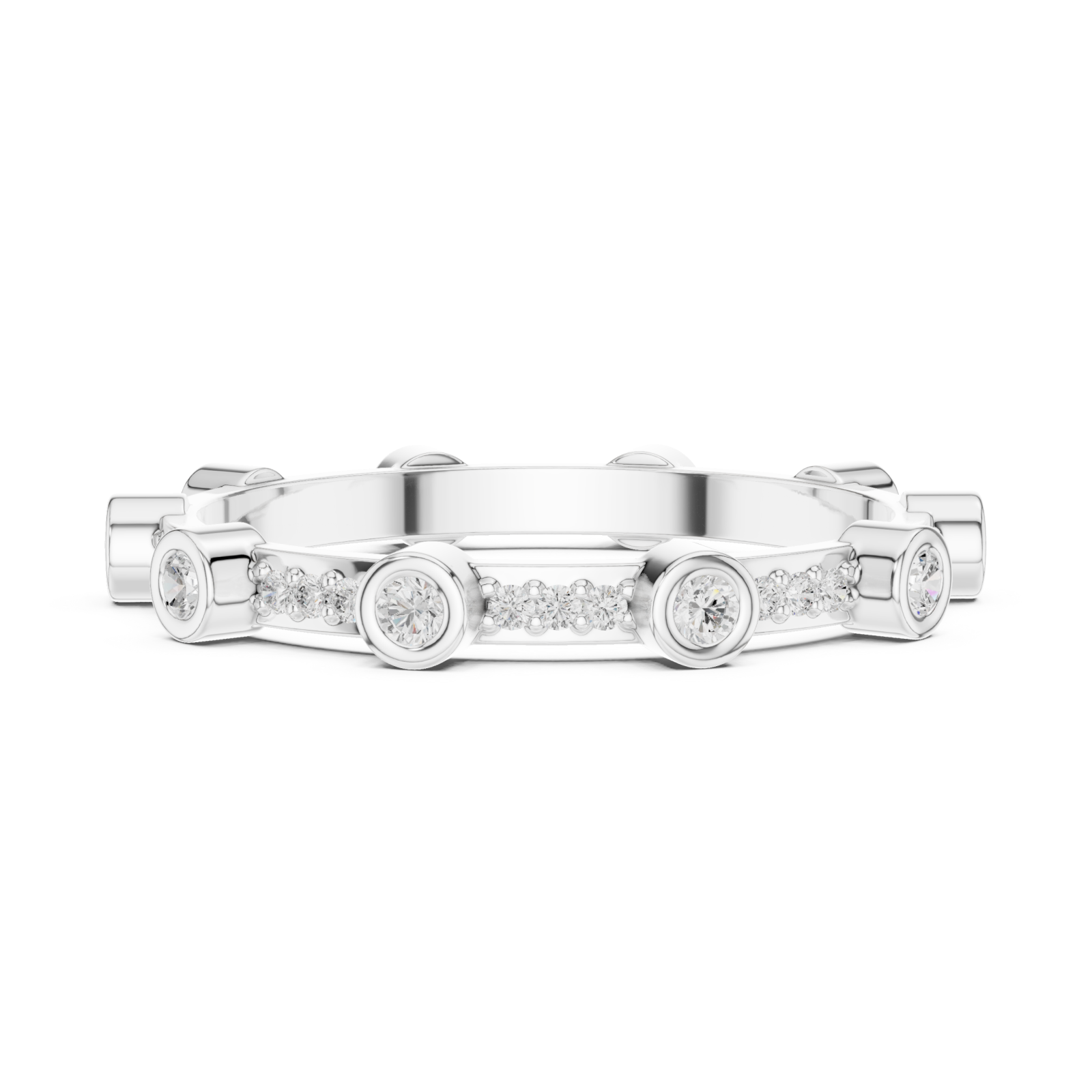  White Gold Celestial Mirage Eternity Band Side View