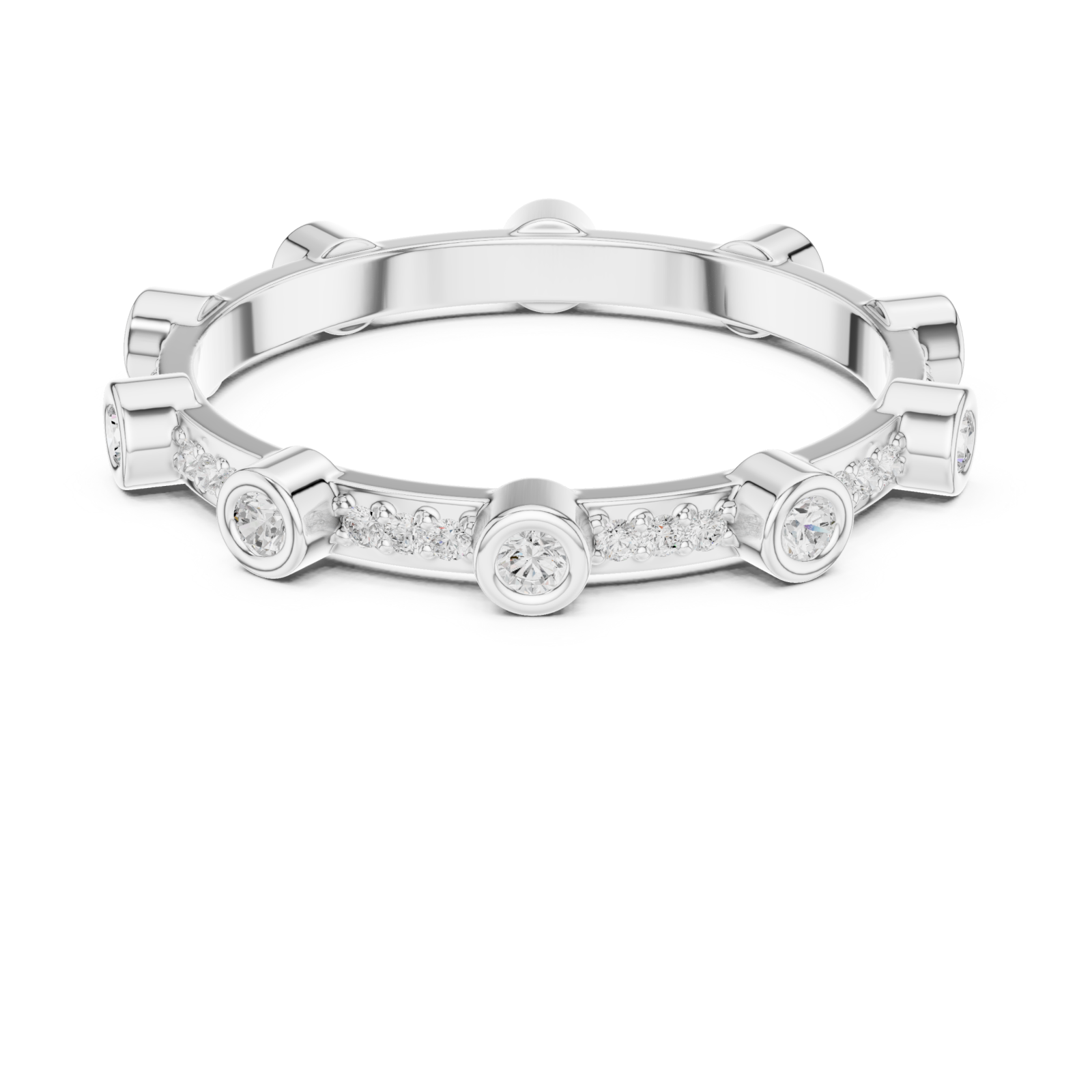  White Gold Celestial Mirage Eternity Band Front View