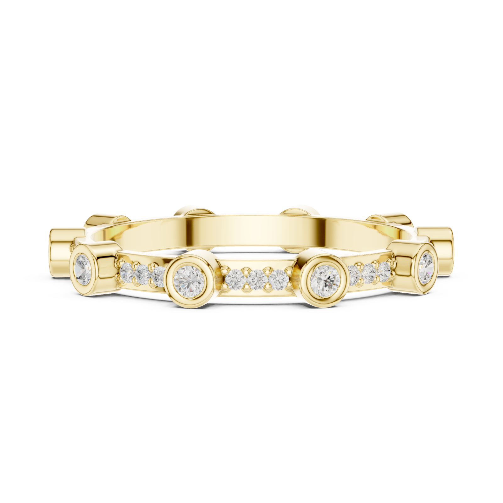  Gold Celestial Mirage Eternity Band Side View