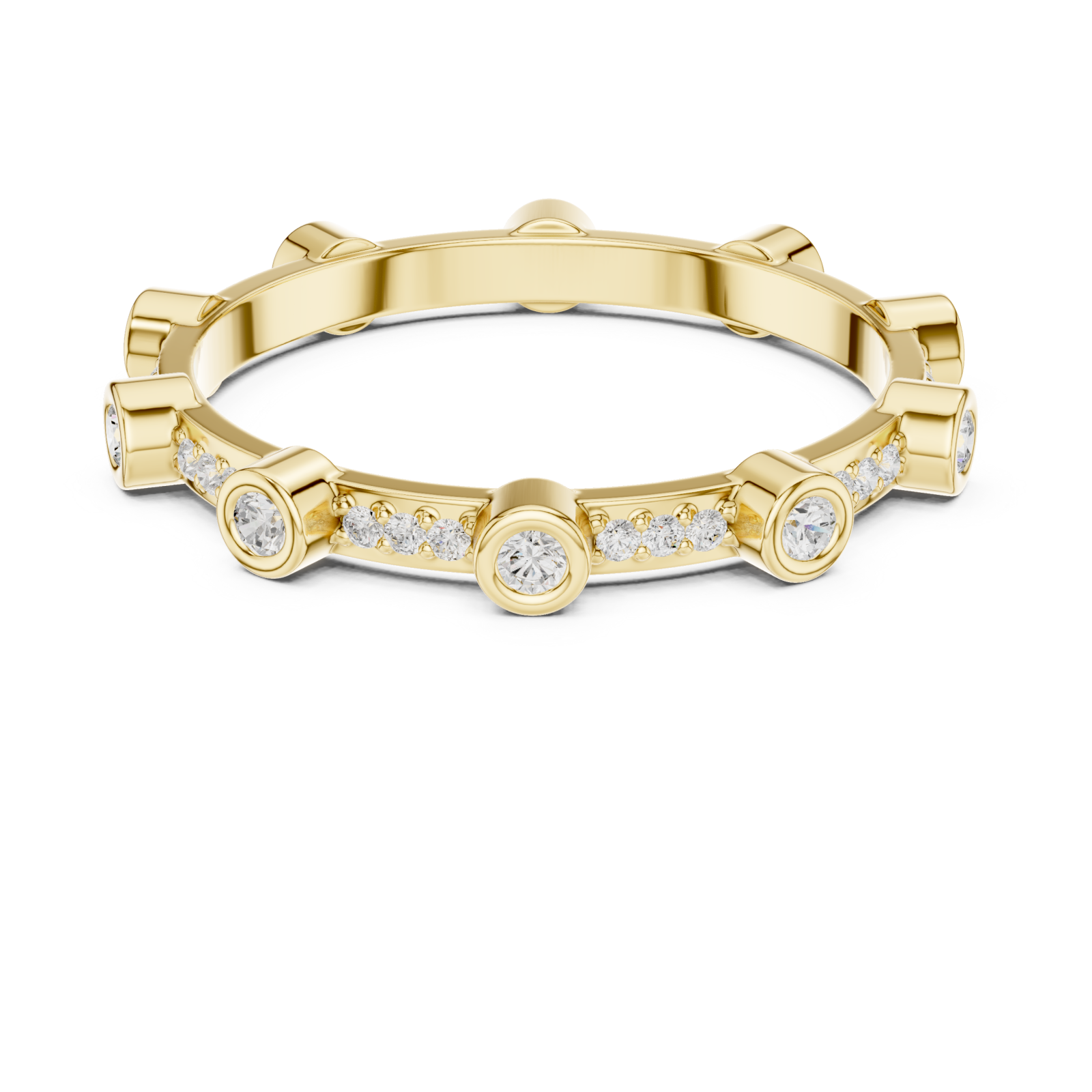  Gold Celestial Mirage Eternity Band Front View