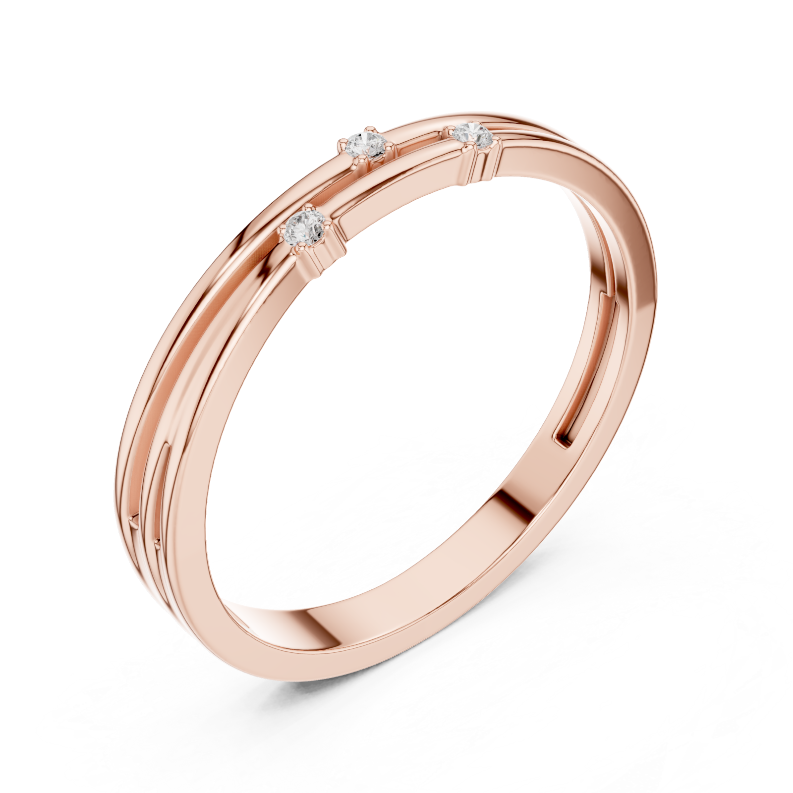  Rose Gold Trinity Muse Band Ring Right View