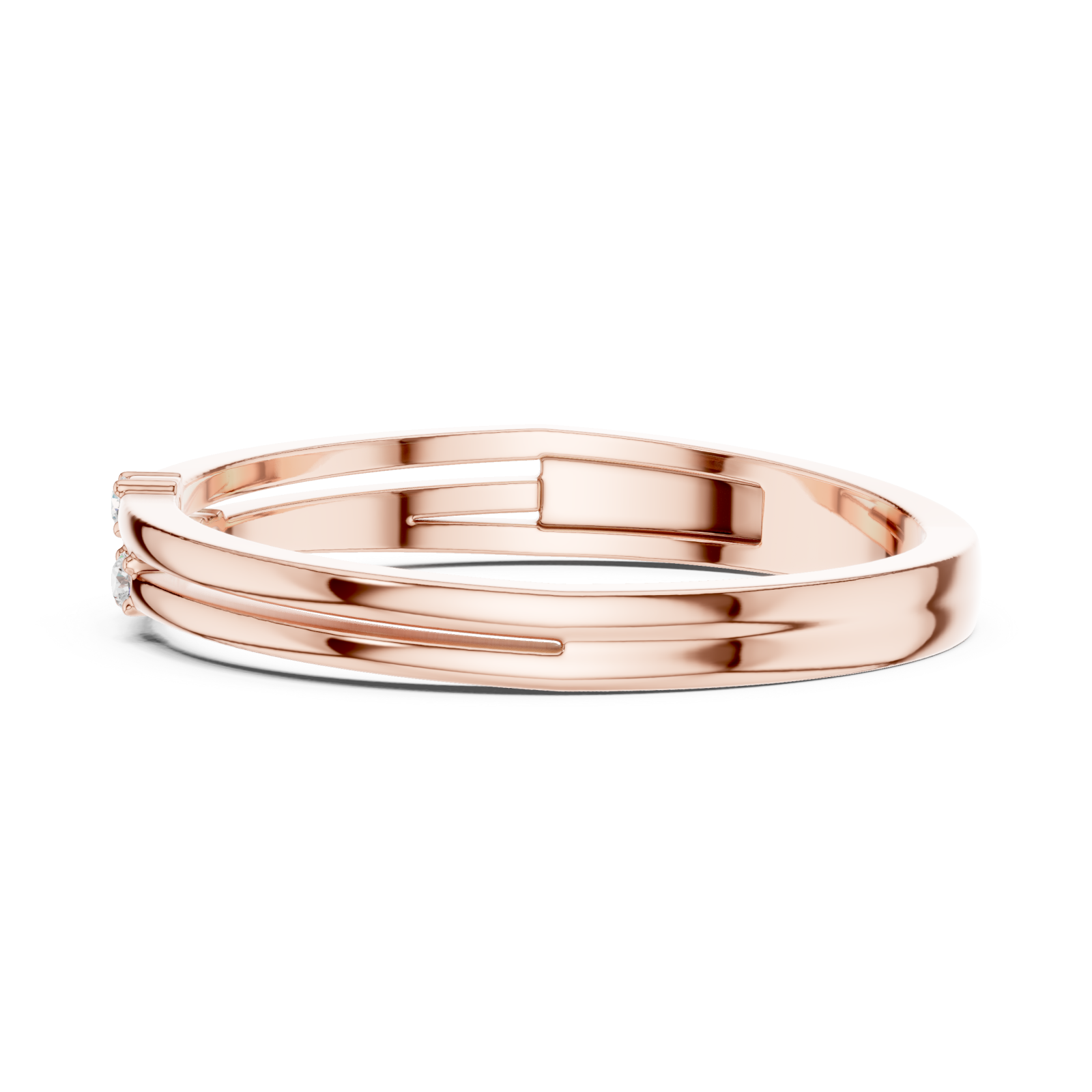  Rose Gold Trinity Muse Band Ring Side View