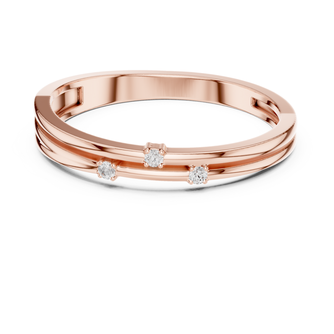  Rose Gold Trinity Muse Band Ring Right View