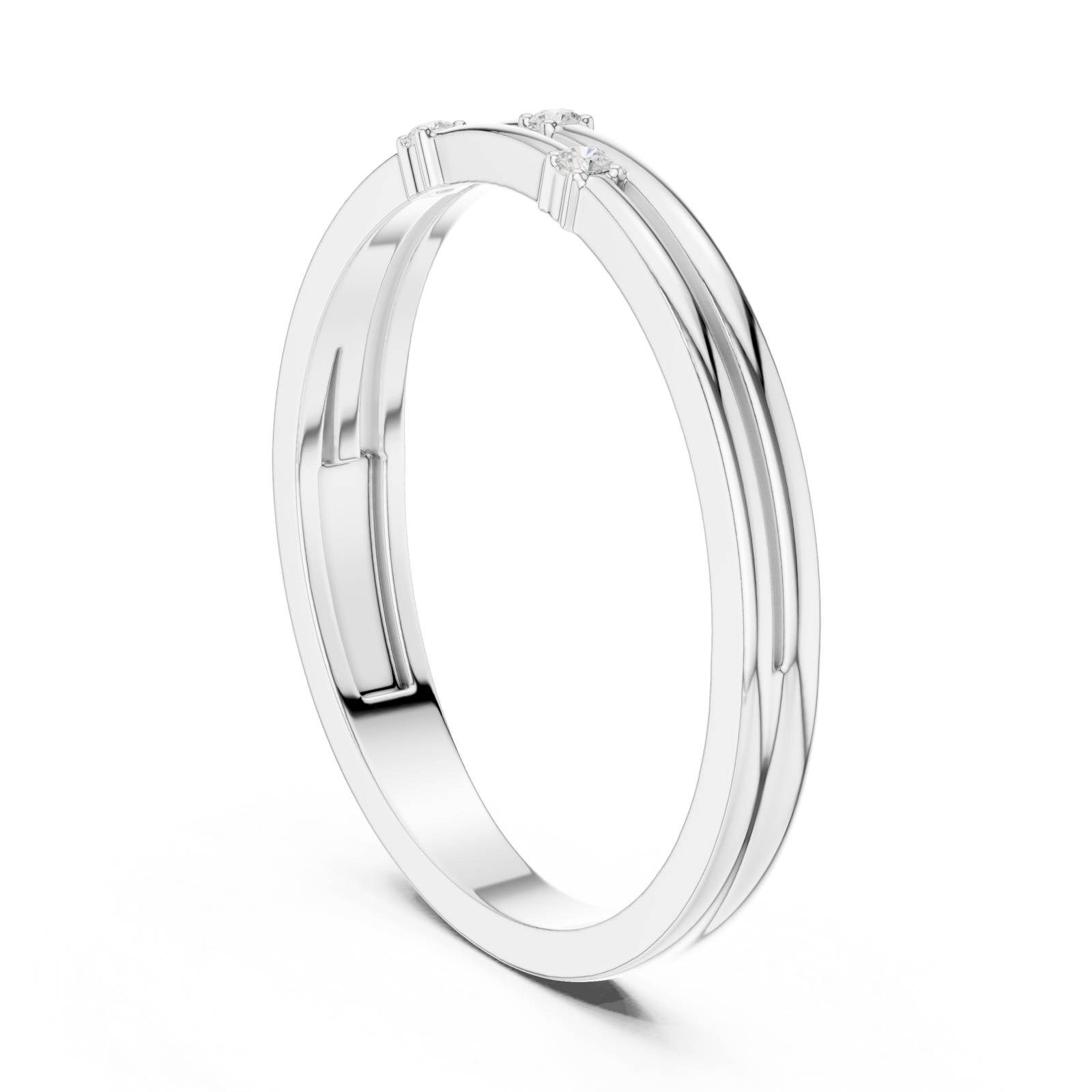  White Gold Trinity Muse Band Ring Left View