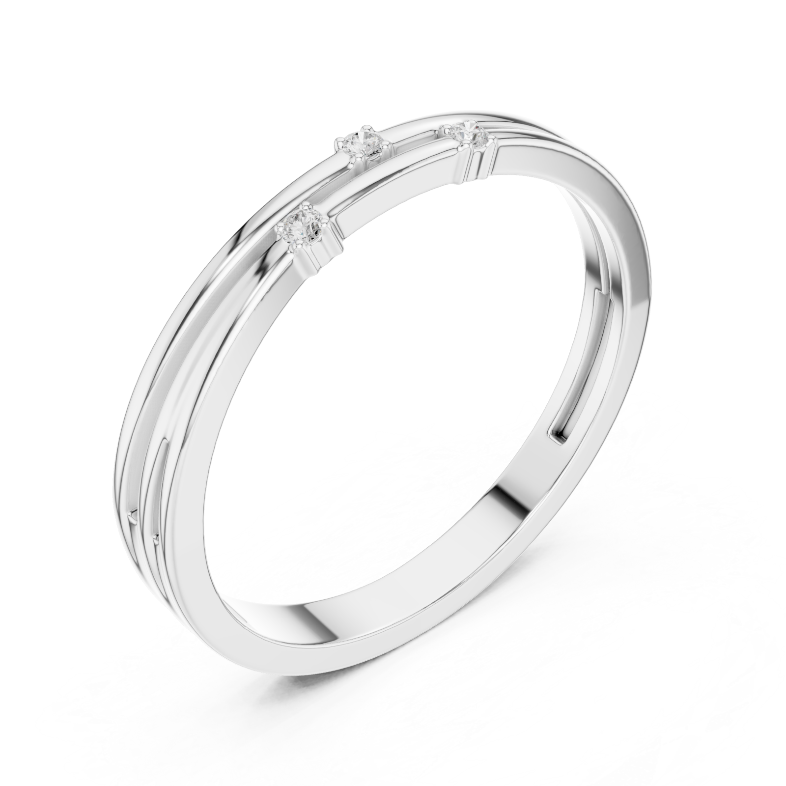  White Gold Trinity Muse Band Ring Right View