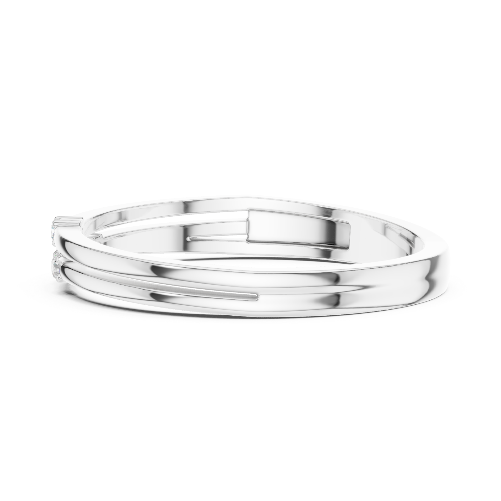  White Gold Trinity Muse Band Ring Side View