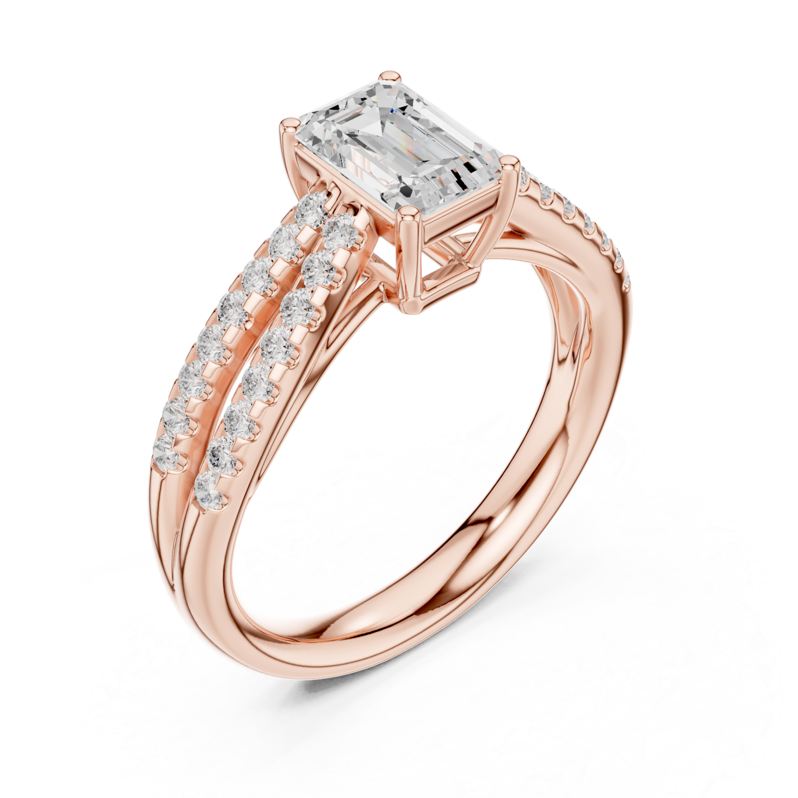  Rose Gold Majestic Aura Engagement Ring Right View