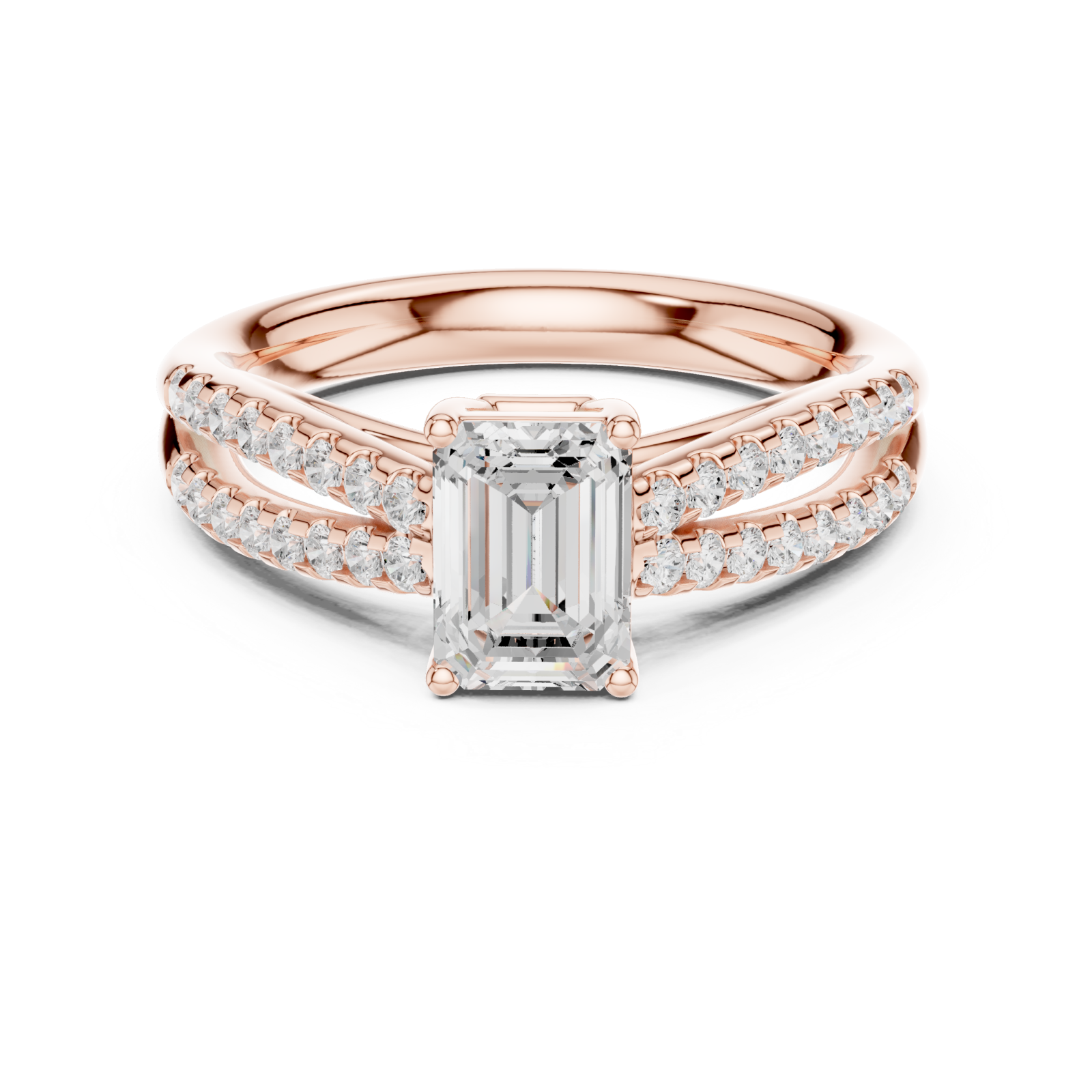  Rose Gold Majestic Aura Engagement Ring Front View