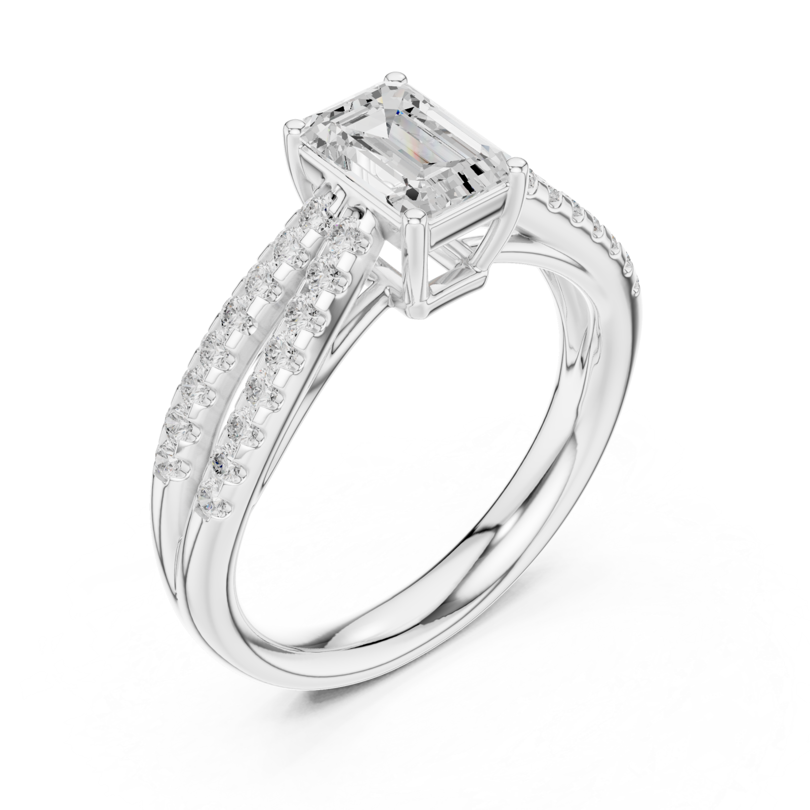  White Gold Majestic Aura Engagement Ring Right View