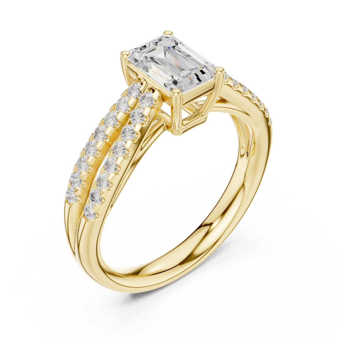 Gold Majestic Aura Engagement Ring Right View