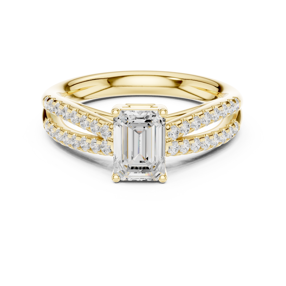 Gold Majestic Aura Engagement Ring Right View