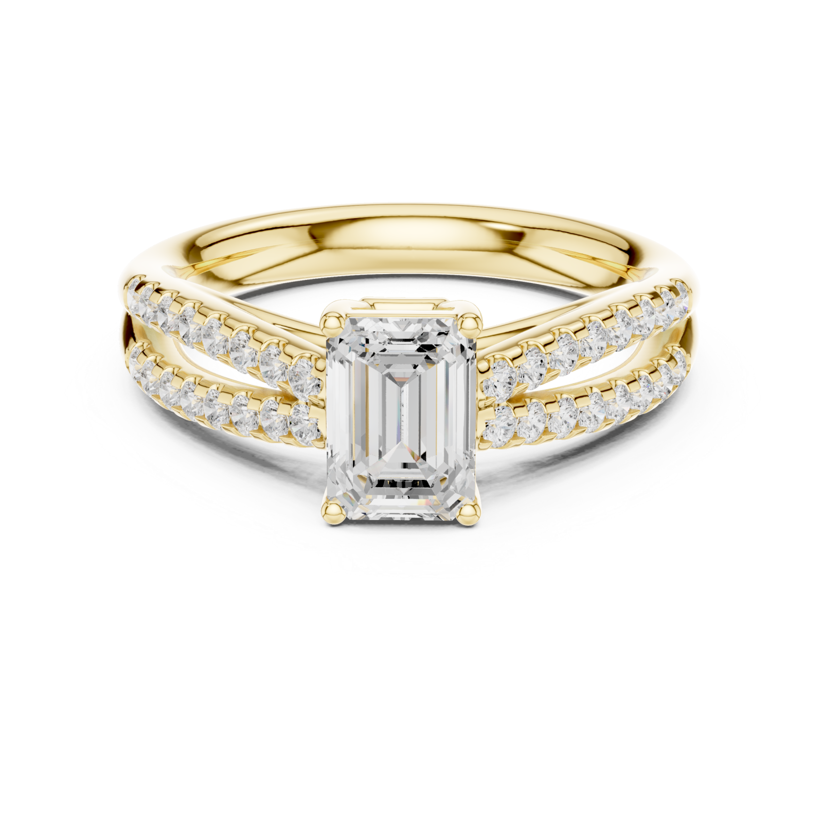  Gold Majestic Aura Engagement Ring Front View