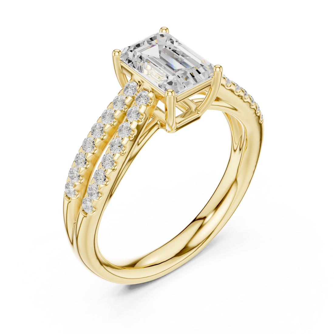 Gold Dazzling Twin Row Elegance Ring Right View