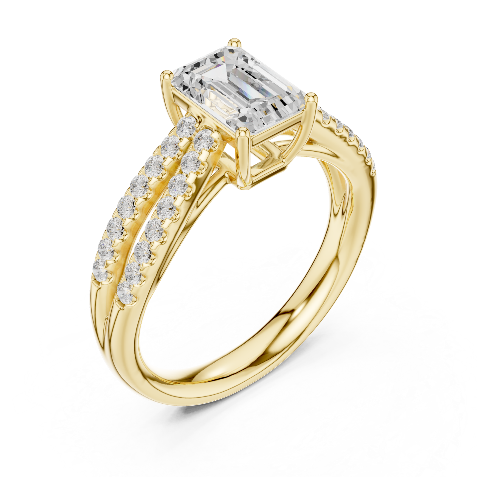 Gold Dazzling Twin Row Elegance Ring Right View