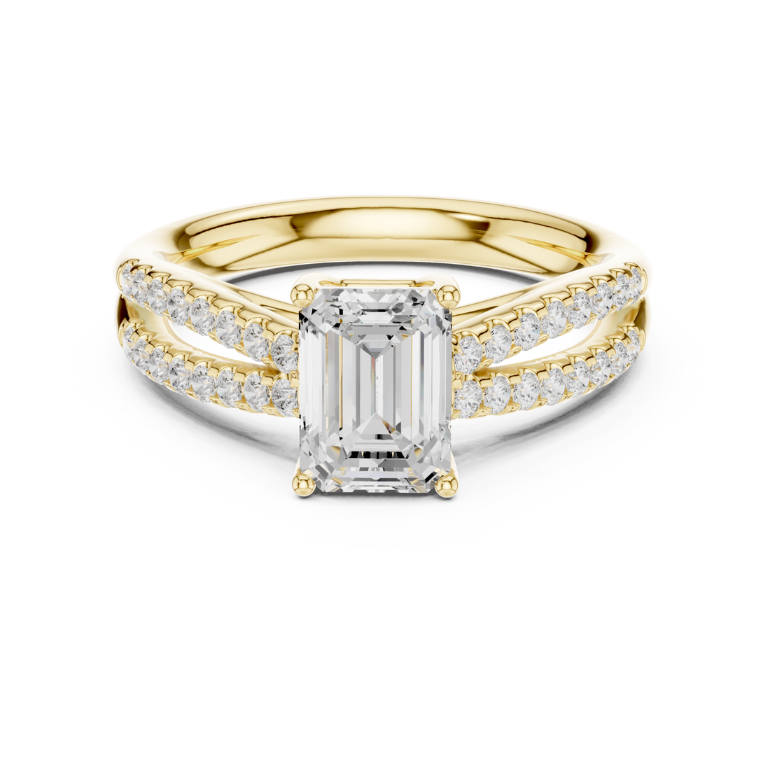 Gold Dazzling Twin Row Elegance Ring Right View