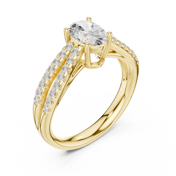 Gold Graceful Crest Solitaire Ring Right View