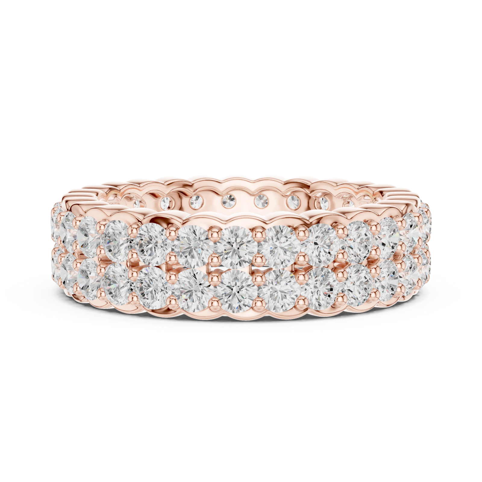  Rose Gold Radiant Crest Eternity Ring Side View