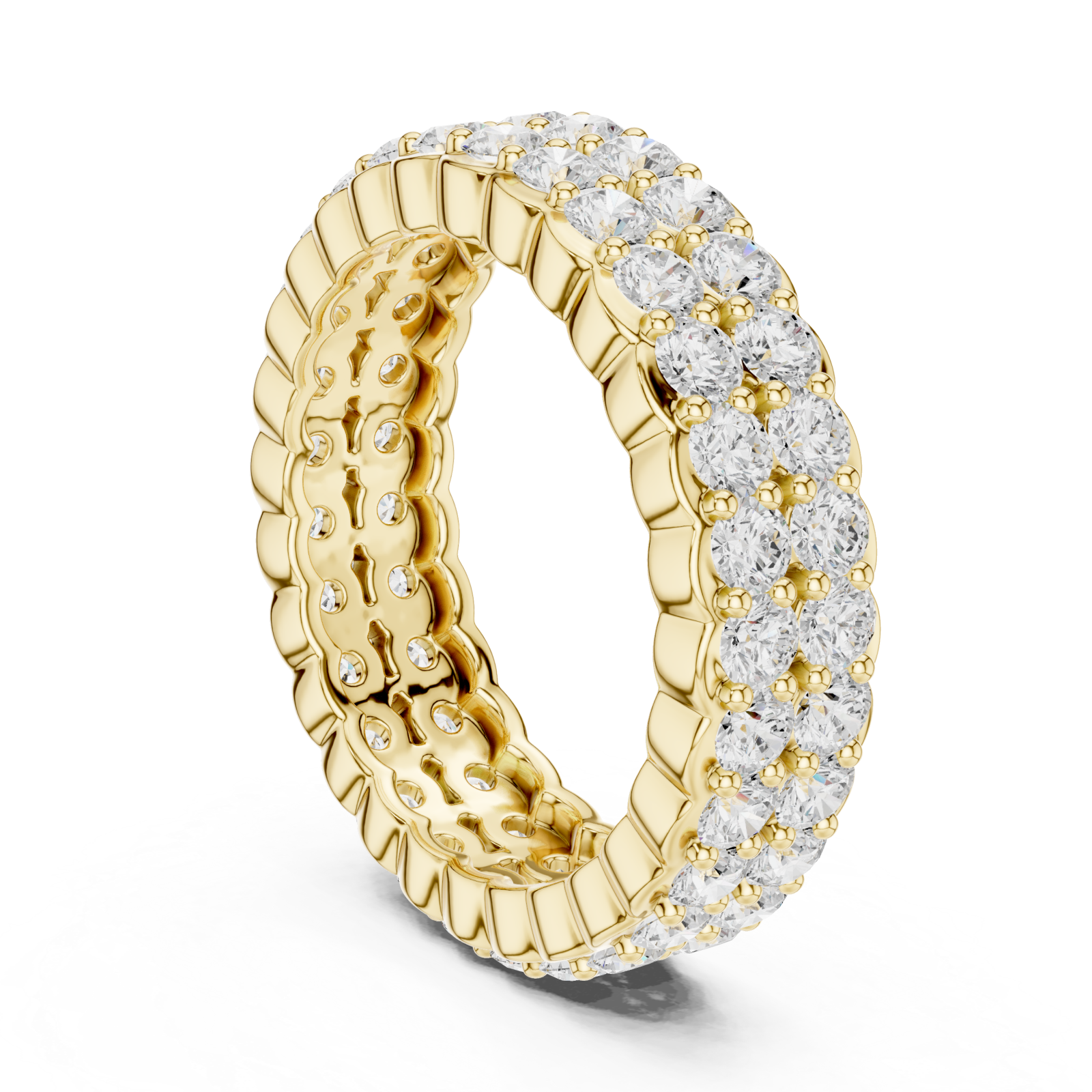  Gold Radiant Crest Eternity Ring Left View