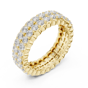 Gold Radiant Crest Eternity Ring Right View