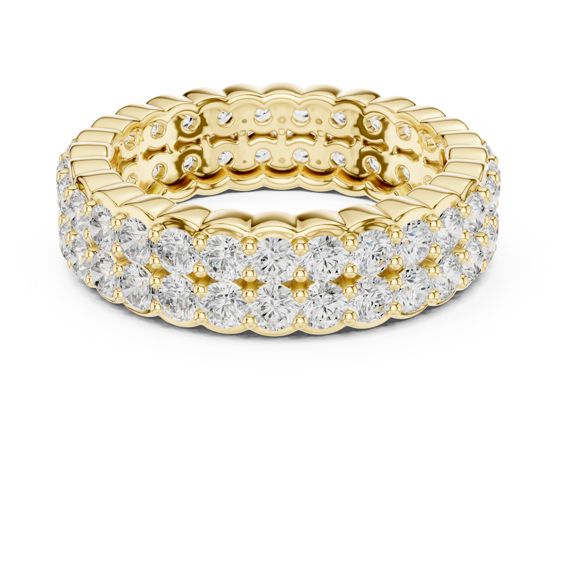 Gold Radiant Crest Eternity Ring Right View