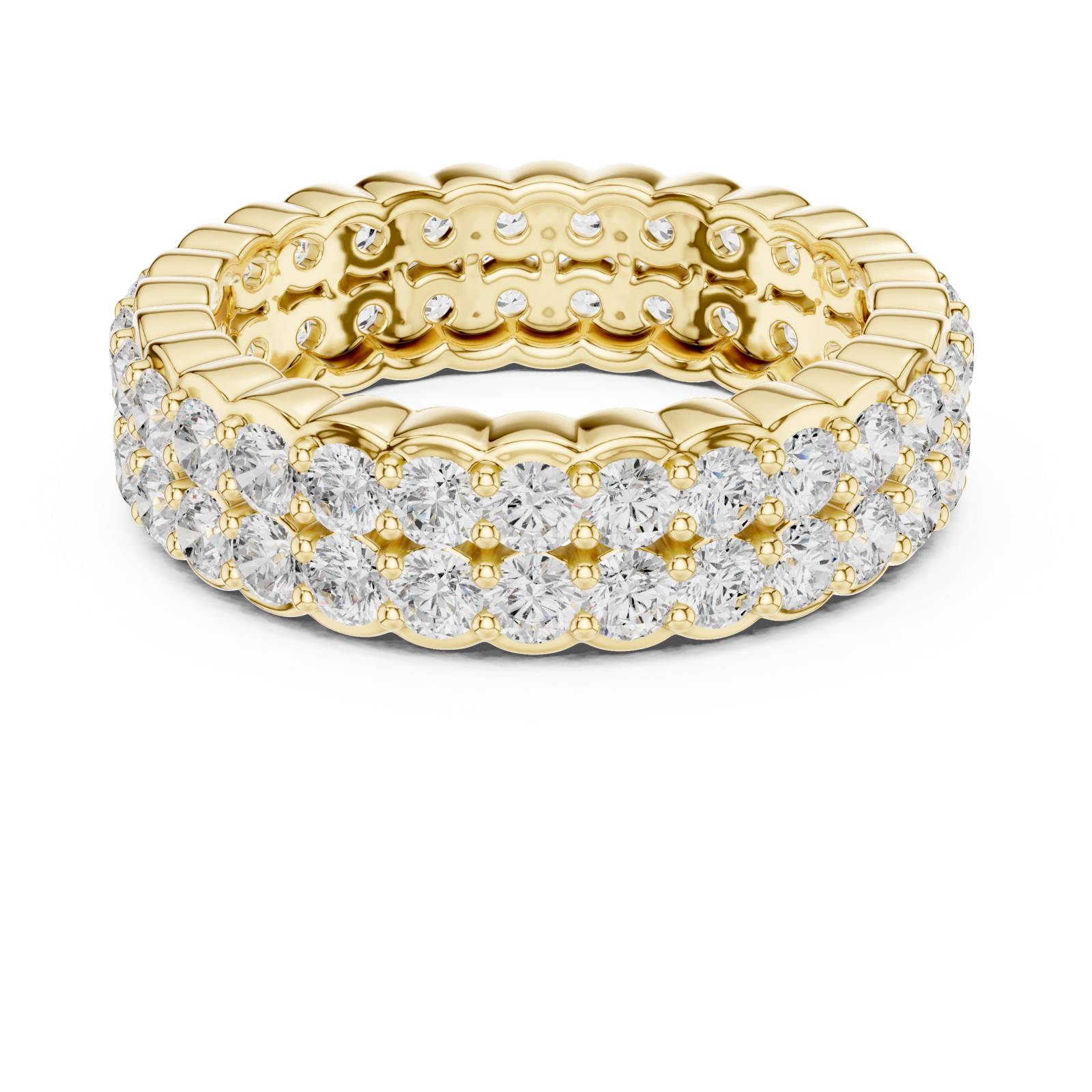  Gold Radiant Crest Eternity Ring Front View