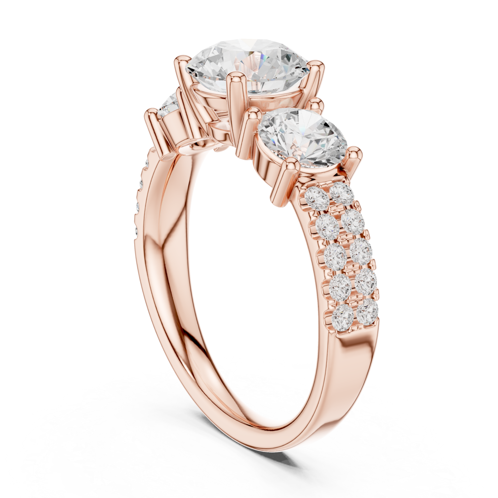  Rose Gold Luminous Trine Harmony Ring Left View