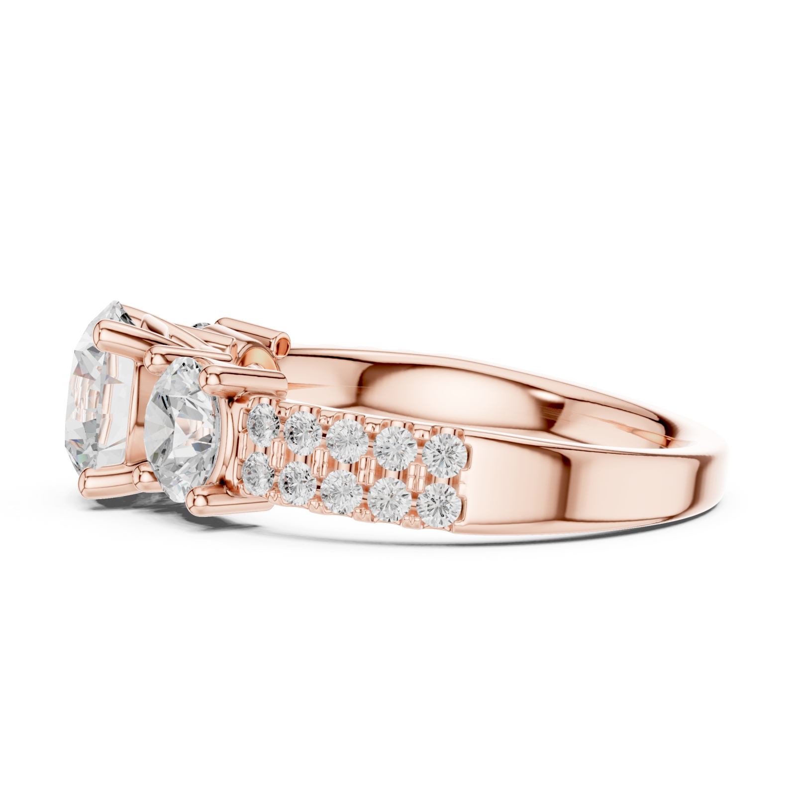  Rose Gold Luminous Trine Harmony Ring Side View