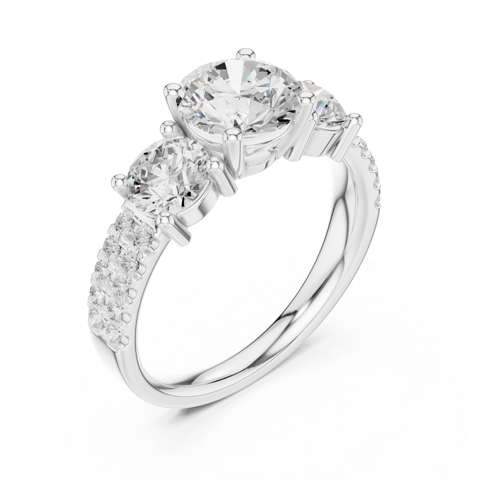  White Gold Luminous Trine Harmony Ring Right View