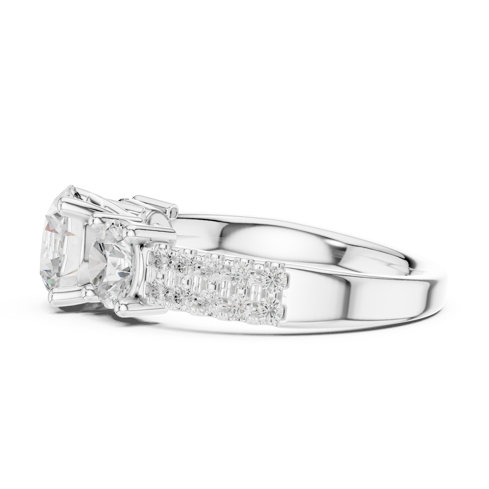  White Gold Luminous Trine Harmony Ring Side View