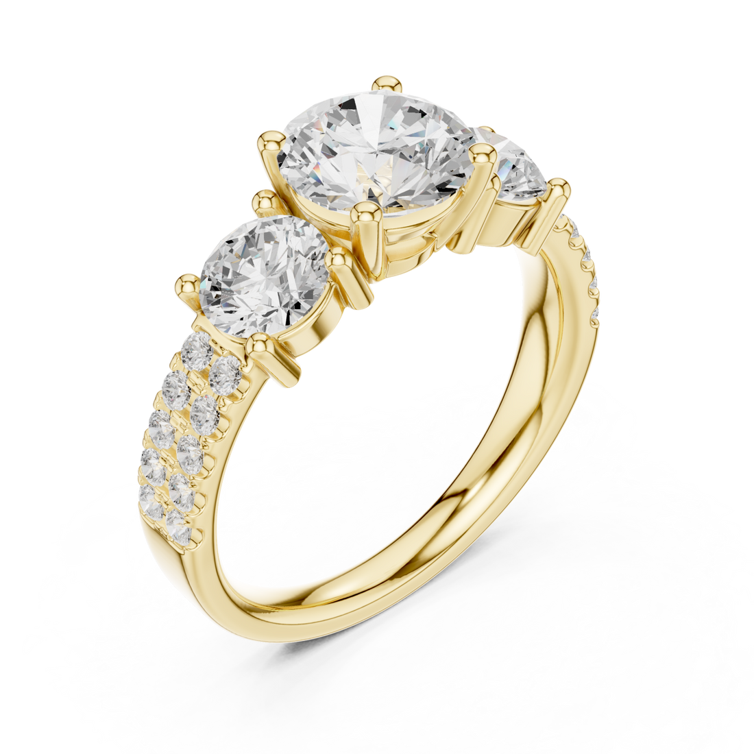 Gold Luminous Trine Harmony Ring Right View