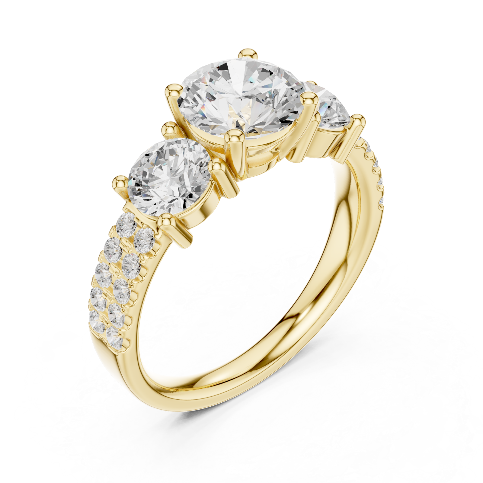 Gold Luminous Trine Harmony Ring Right View