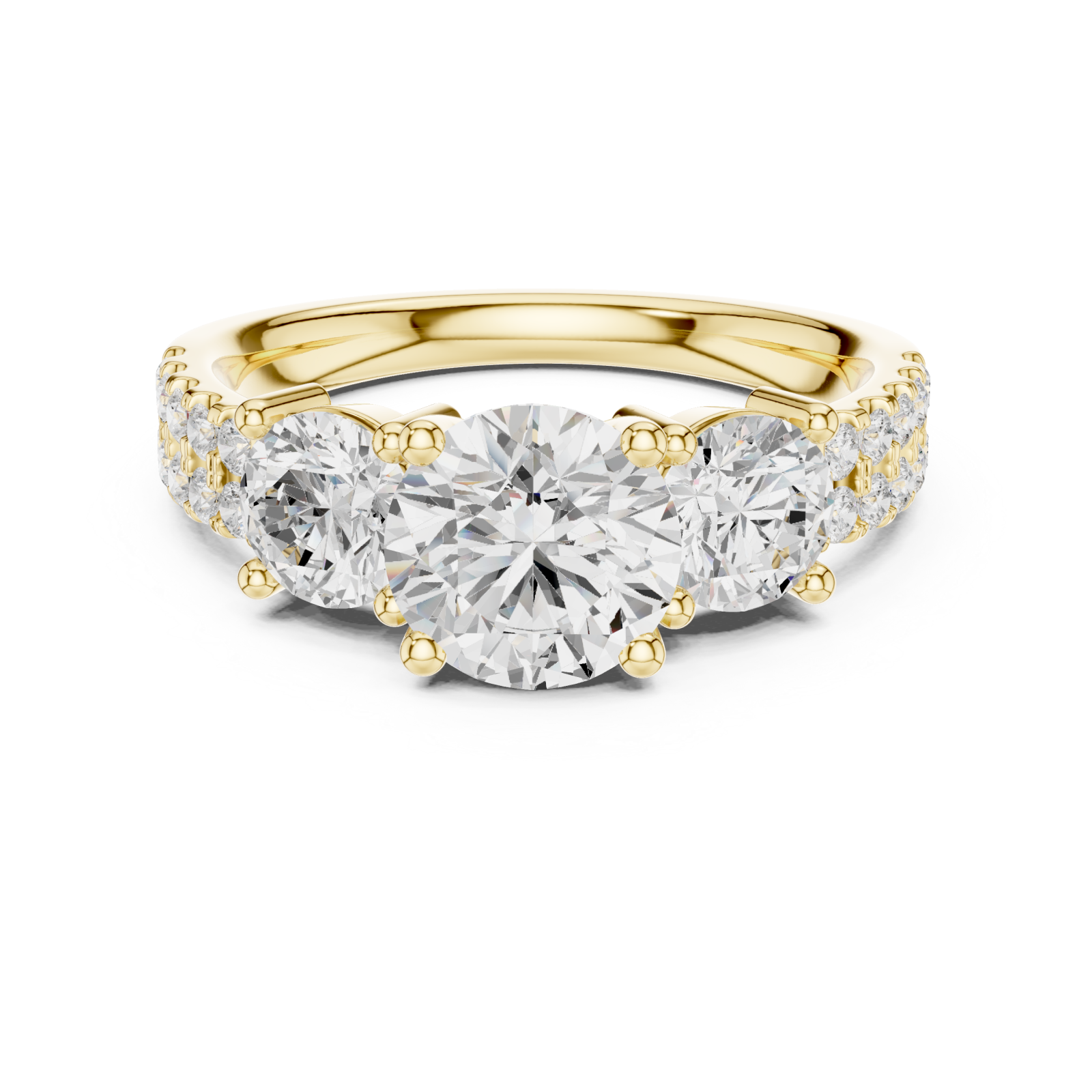  Gold Luminous Trine Harmony Ring Front View