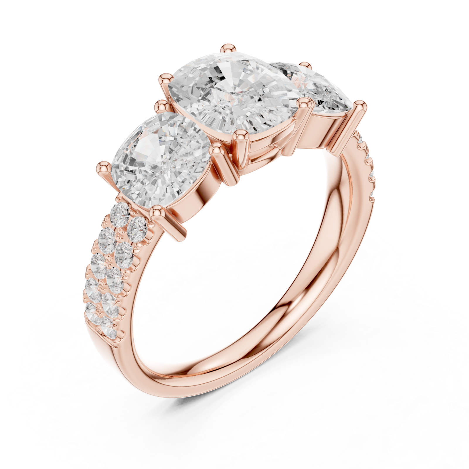  Rose Gold Celeste Trio Embrace Ring Right View
