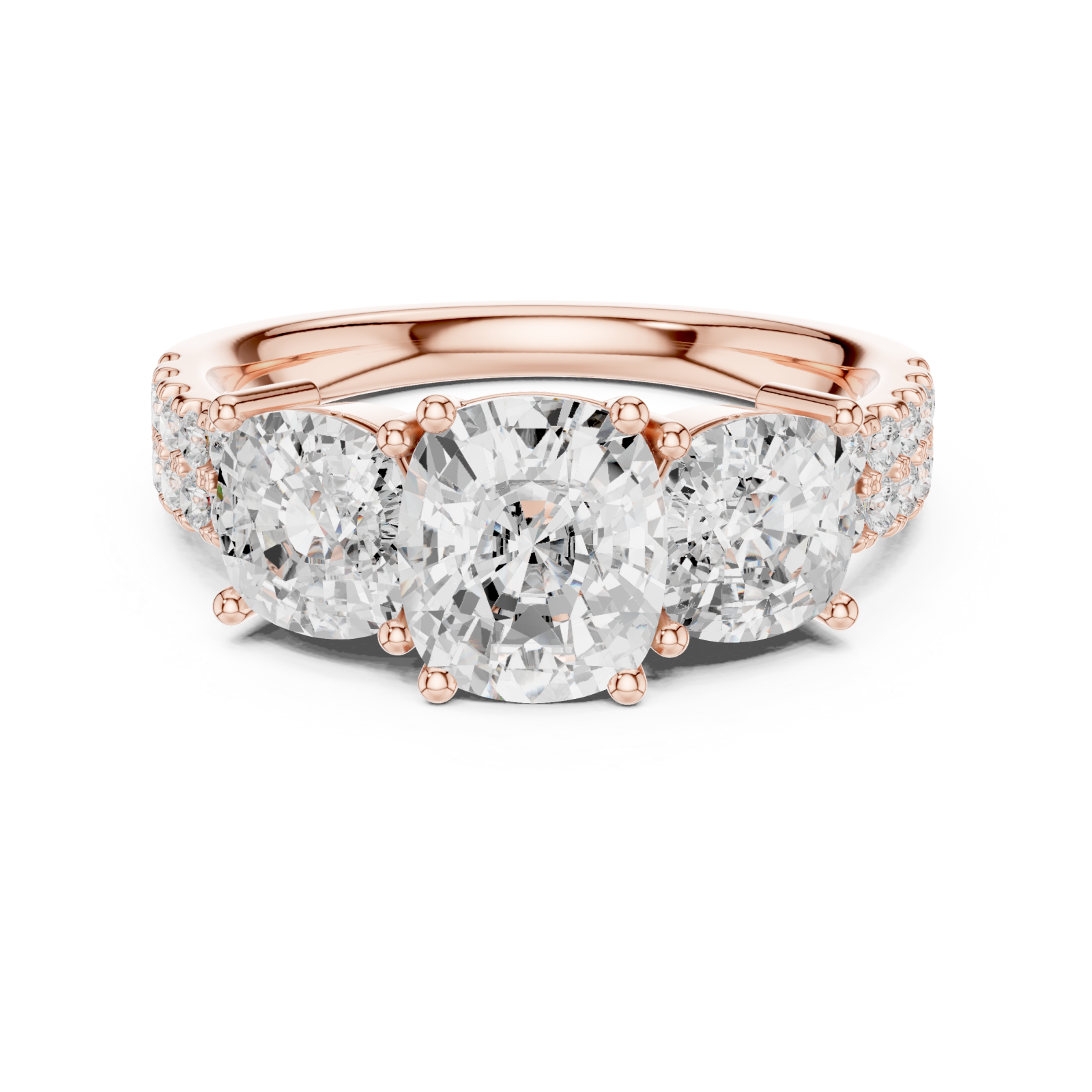  Rose Gold Celeste Trio Embrace Ring Front View