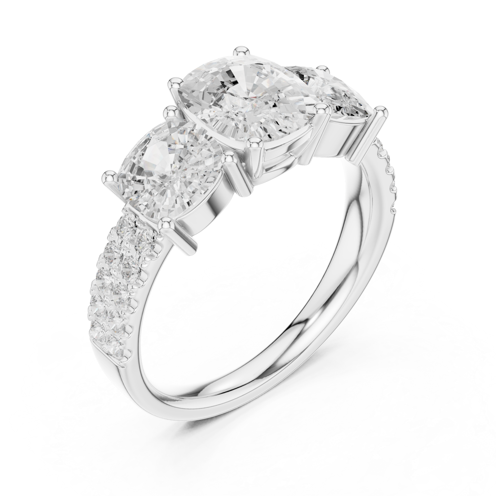 White Gold Celeste Trio Embrace Ring Right View