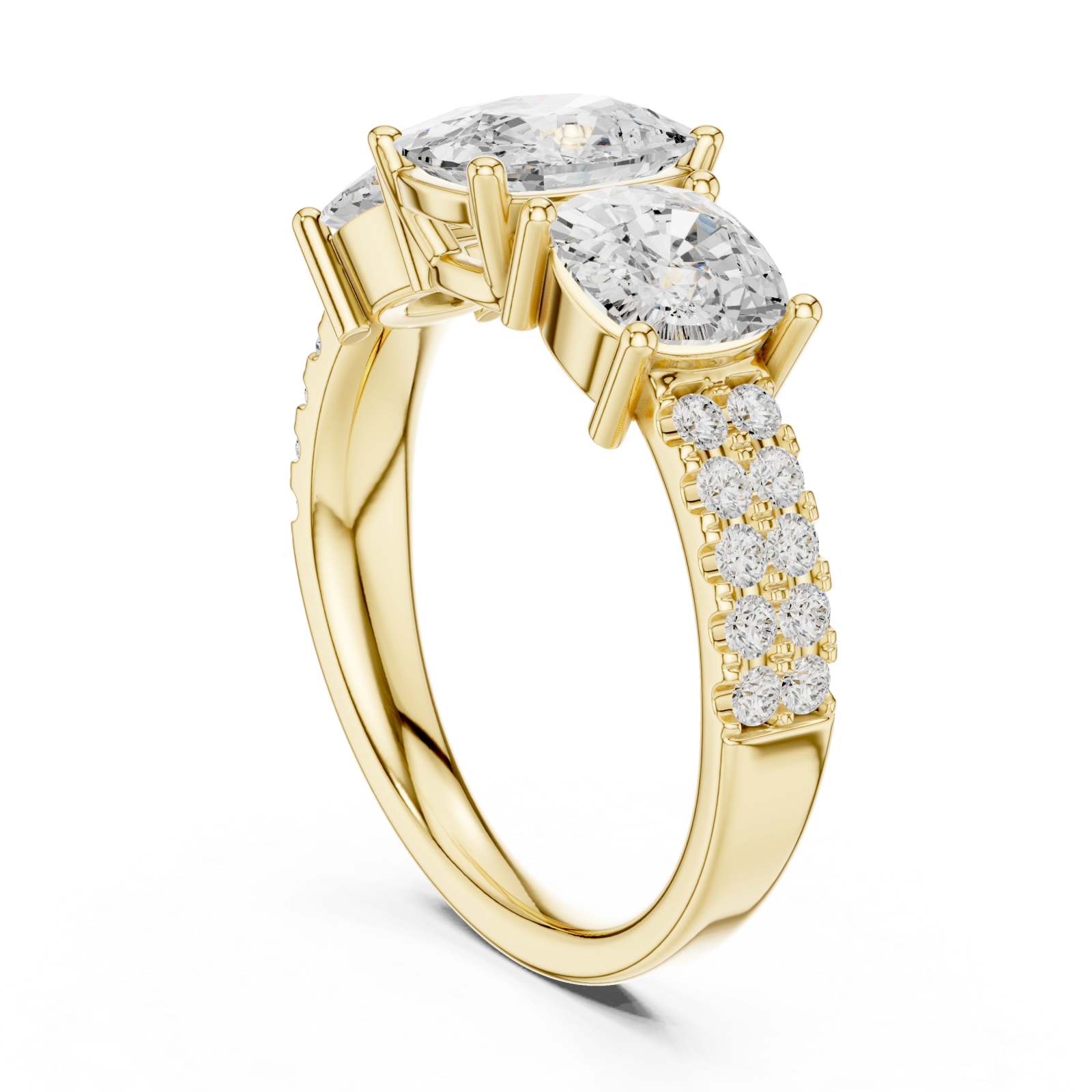  Gold Celeste Trio Embrace Ring Left View
