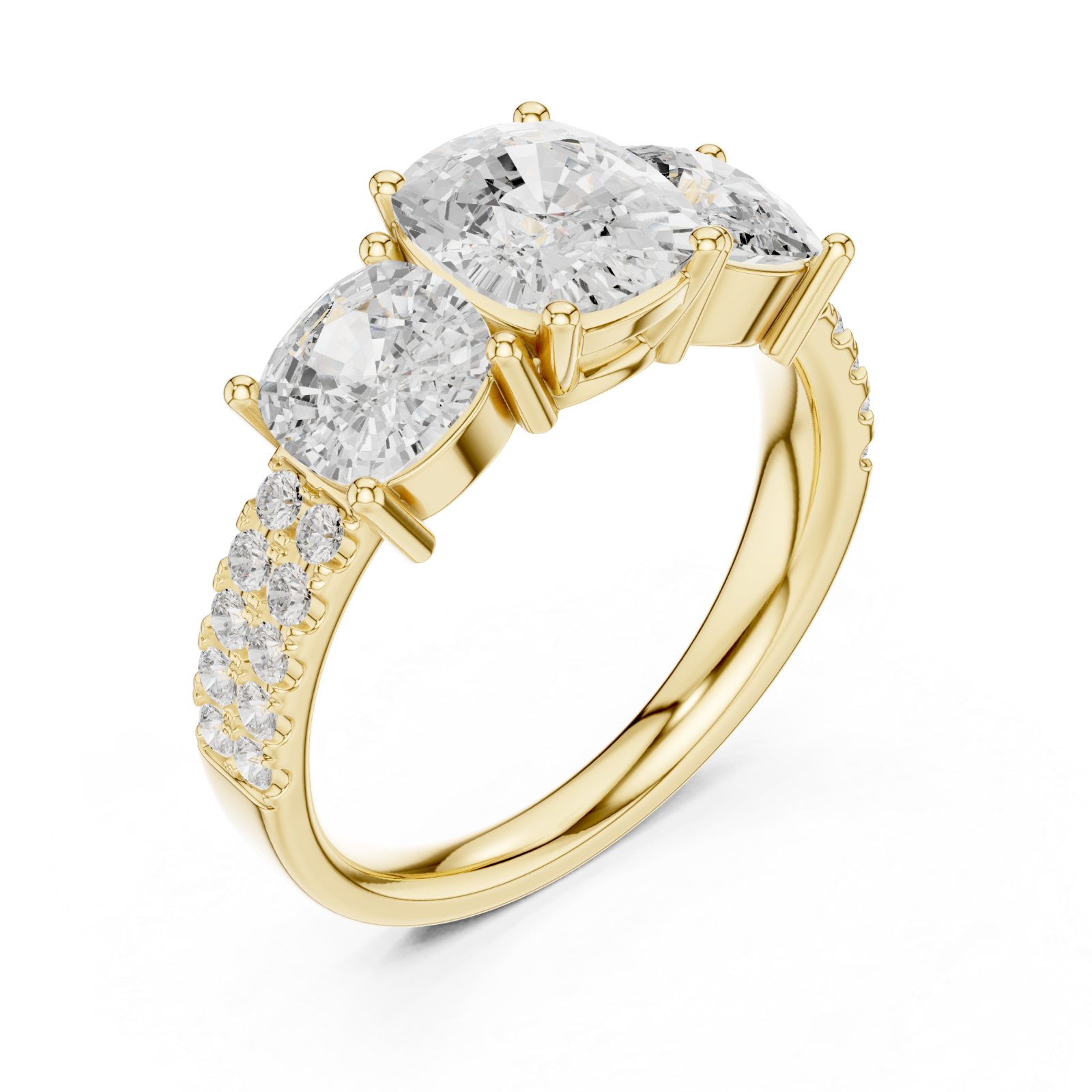 Gold Celeste Trio Embrace Ring Right View